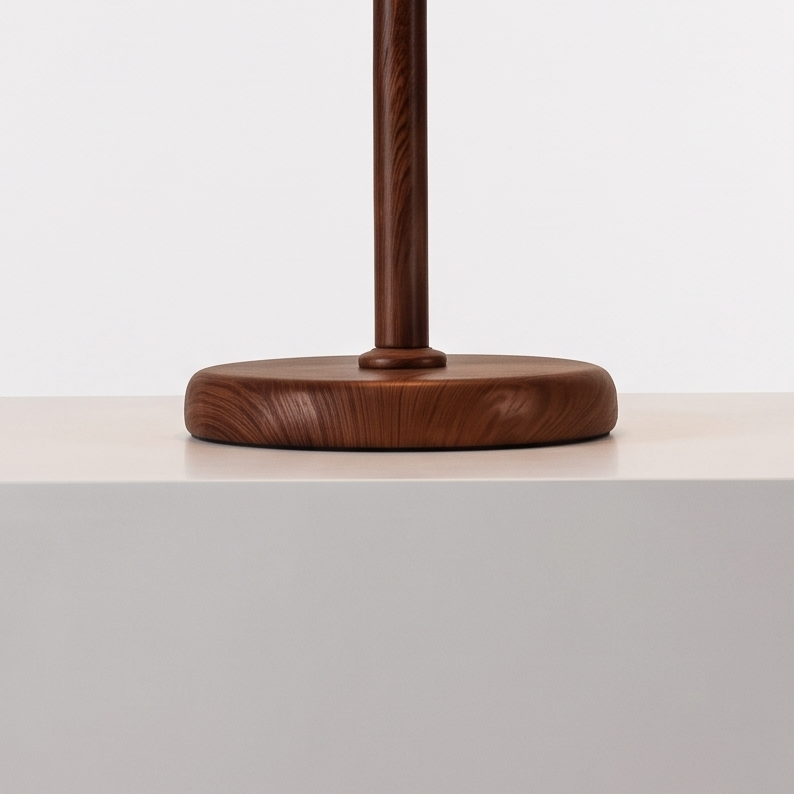 Retro Dimmable Bedside Lamp on a white display plinth, detail view
