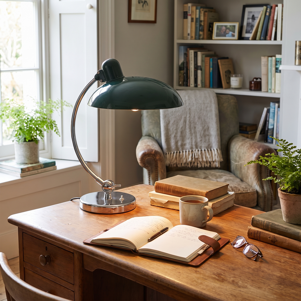 Bauhaus Mushroom Desk Lamp styled in a home setting