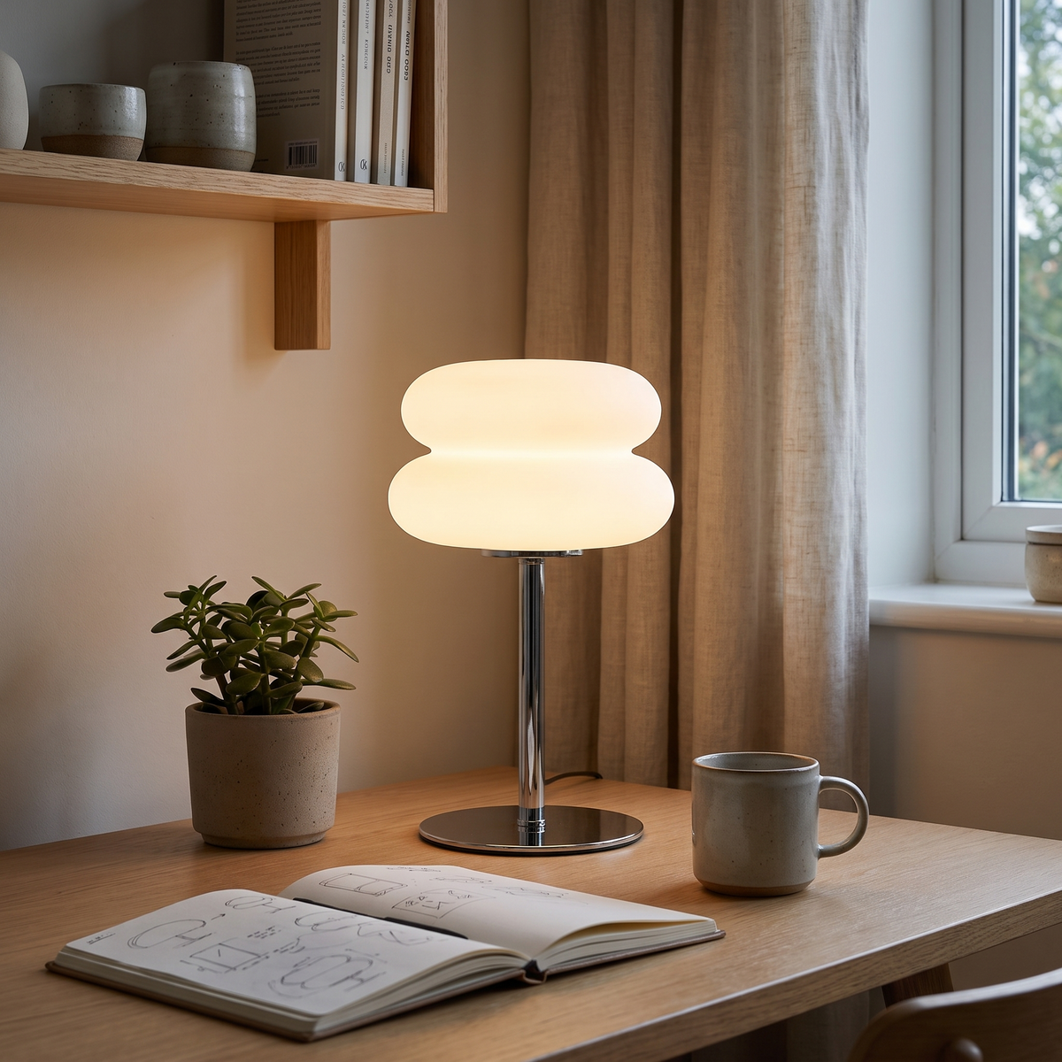Bauhaus Macaron Table Lamp in a styled room