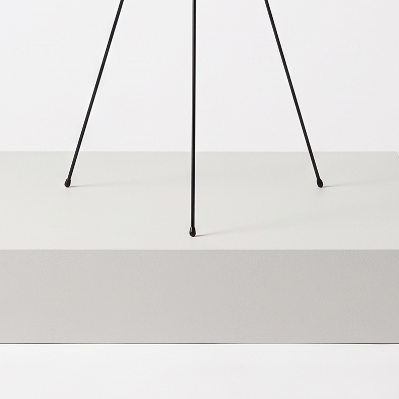 Washi Paper Wabi-Sabi Floor Lamp on a white display plinth, detail view